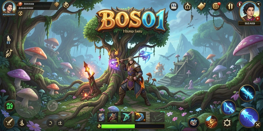 Screenshot gameplay menampilkan pertempuran epik di BOS01.
