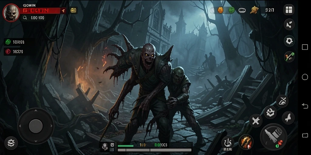 Gameplay GOWIN menampilkan suasana horor yang mencekam dan penuh ketegangan.