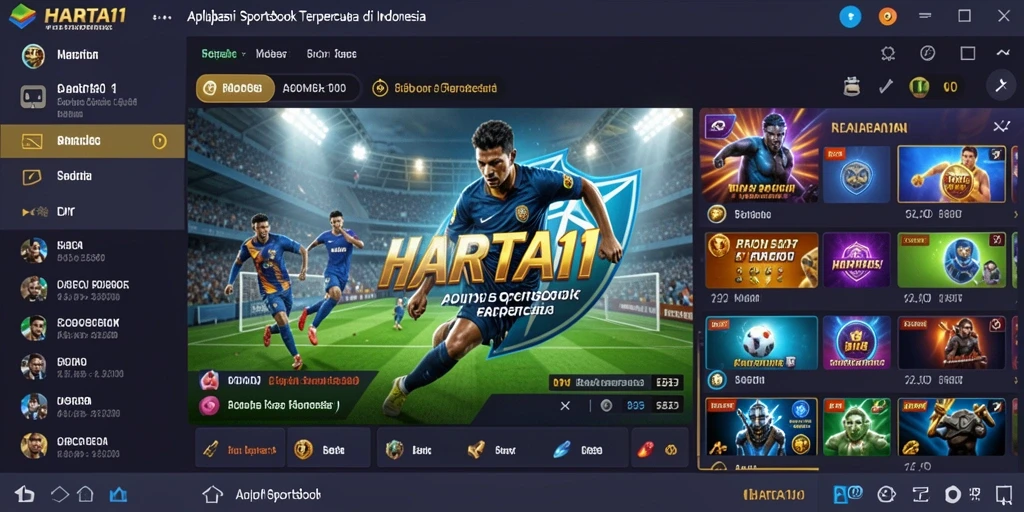 Tampilan utama HARTA11 dengan fitur taruhan olahraga yang menarik.
