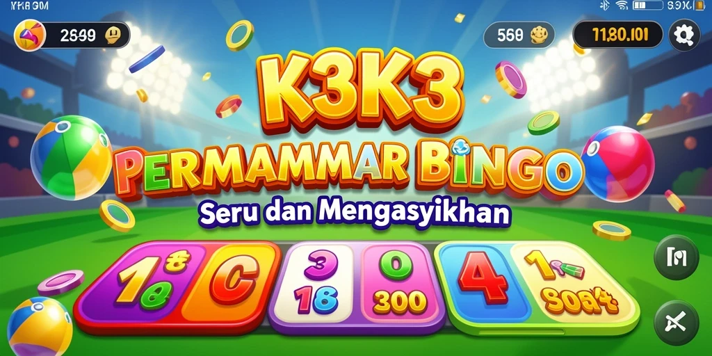 Tampilan gameplay seru K3K3 dengan banyak kartu Bingo.
