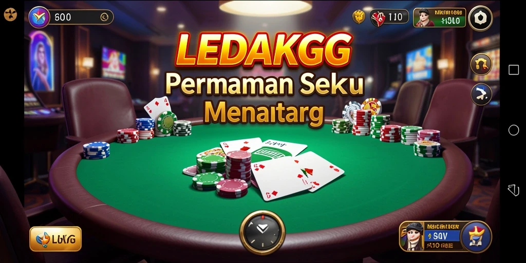 Tampilan menarik dari gameplay Poker LEDAKGG yang menyenangkan.