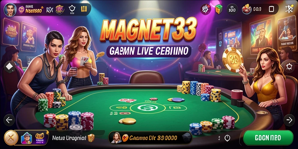 Tampilan gameplay Live Casino MAGNET33 yang mendebarkan dan interaktif.