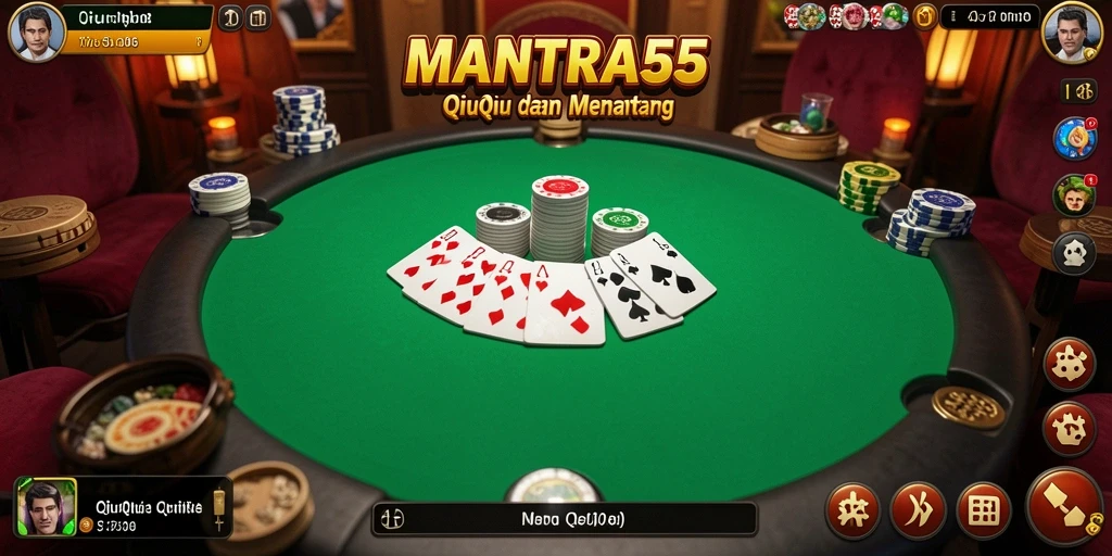 Screenshot utama MANTRA55 menunjukkan serunya gameplay QiuQiu.