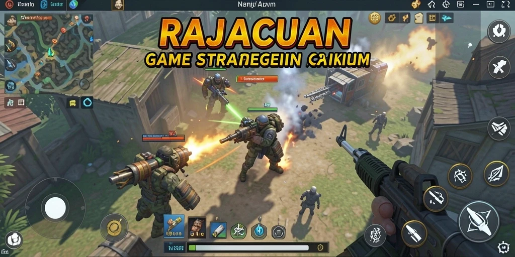 Tampilan screenshot RAJACUAN menunjukkan aksi strategis yang menegangkan.