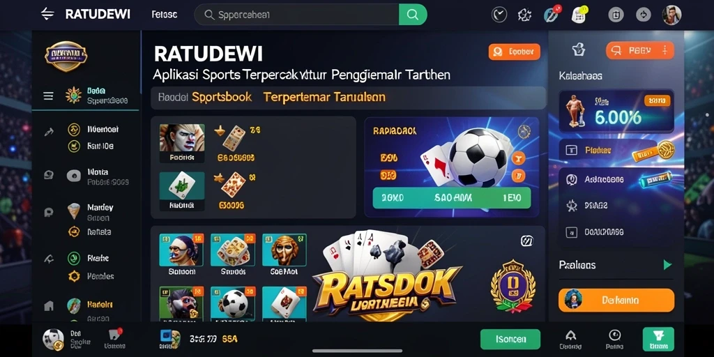 Tampilan menarik dari gameplay RATUDEWI yang menawarkan taruhan olahraga.