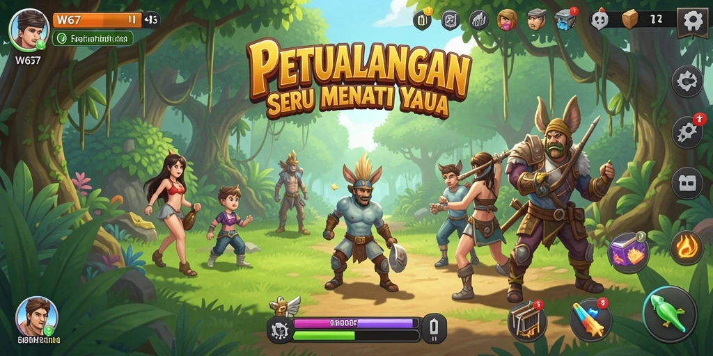 Tampilkan gameplay mendebarkan W67 dengan petualangan seru.